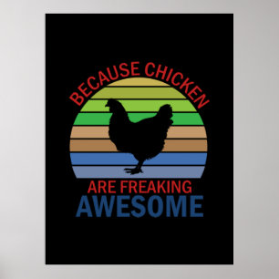 Poster Louvain de poulet   Les Poulets Font Des Flammes É