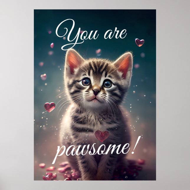 Poster Lovable Little Kitten - Vous êtes pawsome! (Devant)
