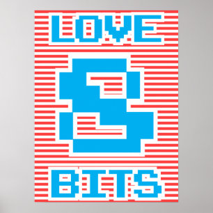 Poster Love 8 bits