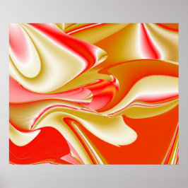 Poster Love and Gold Abstrait 3D Rainbowart