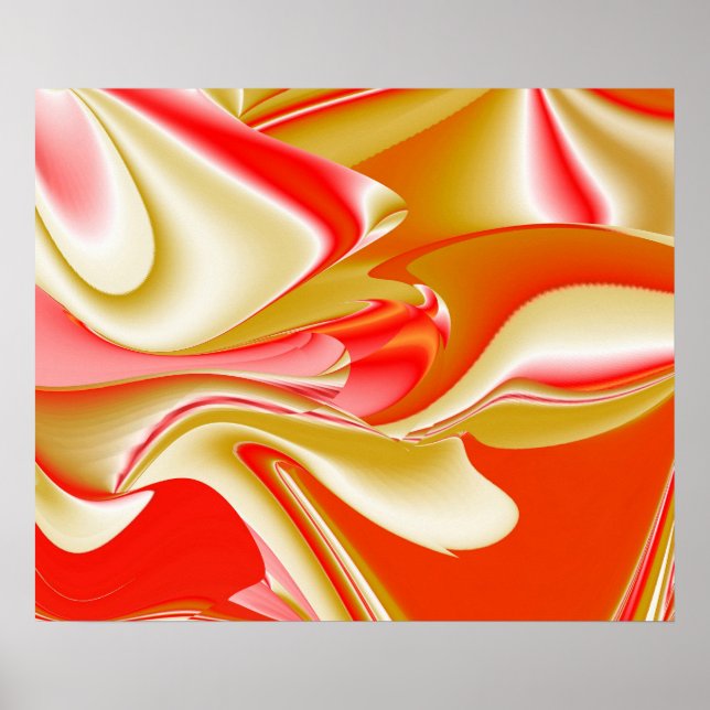 Poster Love and Gold Abstrait 3D Rainbowart (Devant)