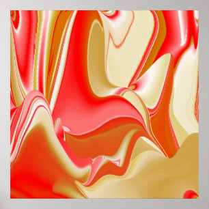 Poster Love and Gold Abstrait 3D Rainbowart