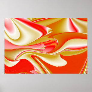 Poster Love and Gold Abstrait 3D Rainbowart