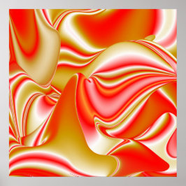 Poster Love and Gold Abstrait 3D Rainbowart