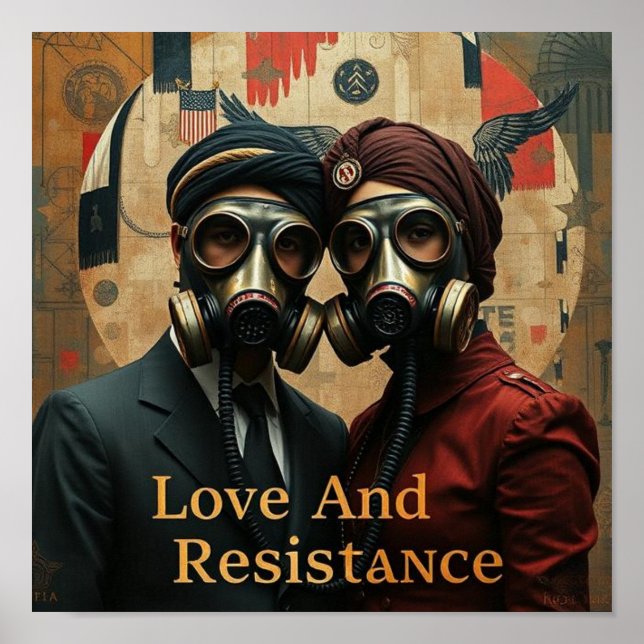 Poster LOVE AND RESISTANCE Punjabi American Graphic (Devant)