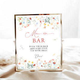 Poster Love Bug Garden Baby shower Mom-osa Bar