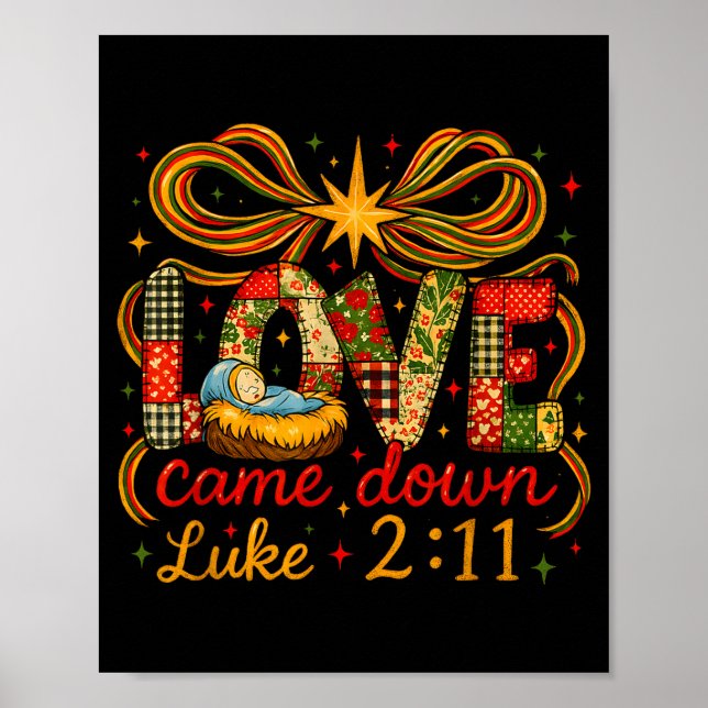 Poster Love Came Down Luke 2_11 Patchwork Christmas  (Devant)