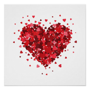 Poster Love Coeur Chemise Pour Femmes Filles Garçons Coeu