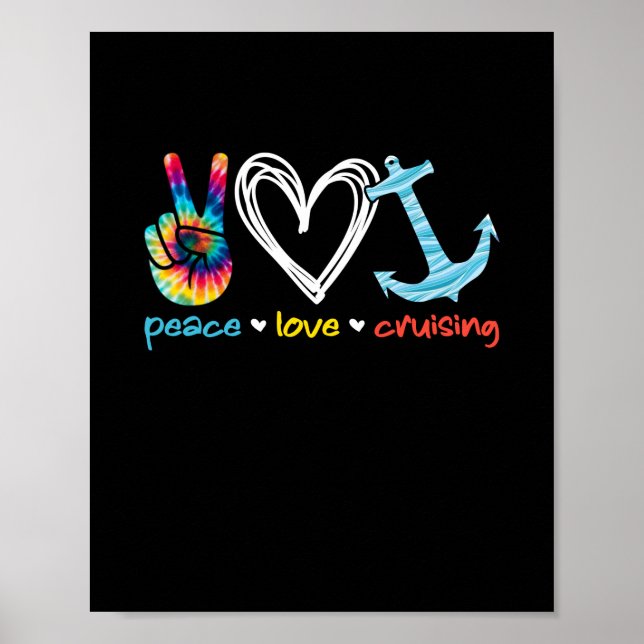 Poster Love Cruising Ship Floating Ocean Tie Dye (Devant)