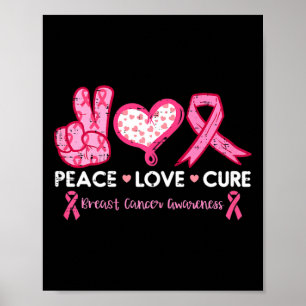 Poster Love Cure Cancer du sein Sensibilisation Survivant