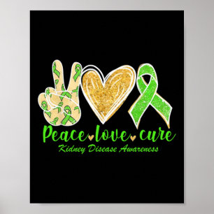 Poster Love Cure Green Ribbon Sensibilisation à la maladi