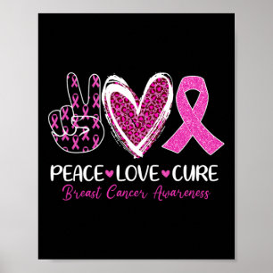 Poster Love Cure Pink Ribbon Sensibilisation au cancer du
