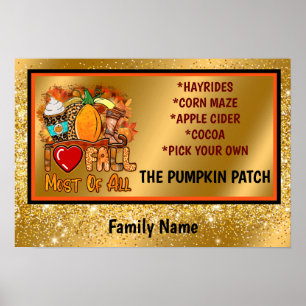 Poster Love Fall Personnaliser d'automne Texte et couleur