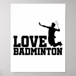 Poster Love Graphic Badminton Joueur navette Joueur Sport