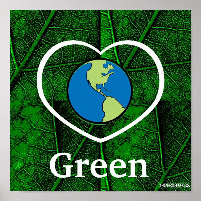 Poster Love Green Poster-Personnaliser (Devant)