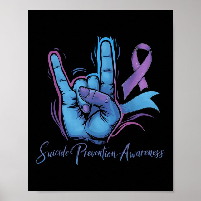 Poster Love Hand Sign Suicide Prevention Awareness Week S (Devant)