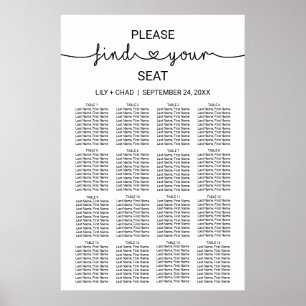 Poster Love Hearts Seating Chart