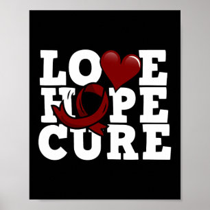 Poster Love Hope Cure - Sensibilisation aux cellules de f