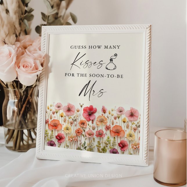 Poster Love In Bloom Fête des mariées Baisers Jeu Signe (Créateur téléchargé)