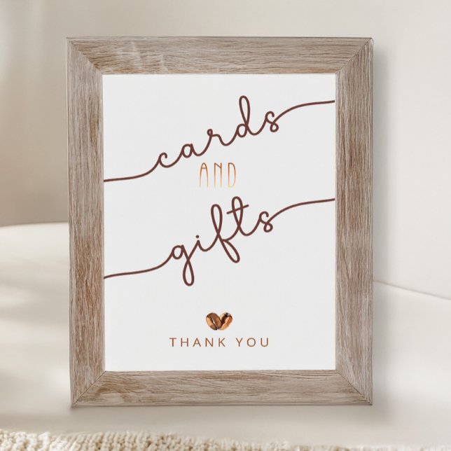 Poster Love Is Brewing Bridal Shower Invitations & Decor (Cards & Gifts Sign)