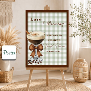 Poster Love is Brewing Espresso Martini Enterrement de Vi
