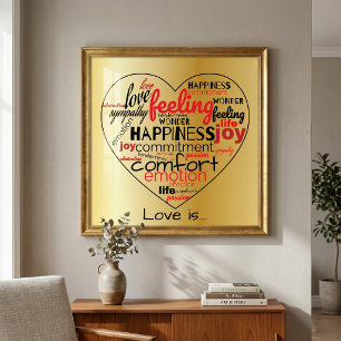 Poster Love Is Heart Shaped Word Cloud Répéter la typogra
