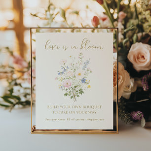 Poster Love is in Bloom Bouquet Bar Enterrement de Vie de