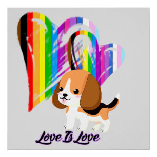 Poster Love Is Love Chien - LGBTQ+ Propriétaire d'un anim