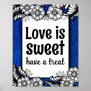 Poster Love is Sweet Desserts Candy Bar Parties scintilla
