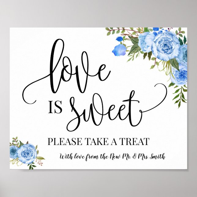Poster Love is Sweet panneau de table de dessert mariage  (Devant)
