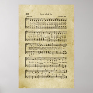 Poster Love Lifted Me Gospel Sheet Musique