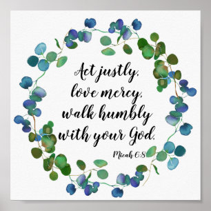 Poster Love Mercy Scripture Citation Inspirationnelle Per