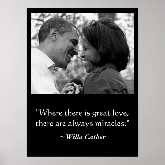 POSTER LOVE & MIRACLES POSTER, BARACK & MICHELLE OBAMA (Devant)