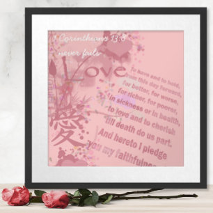 Poster Love Never Fails Collage Wedding Vows