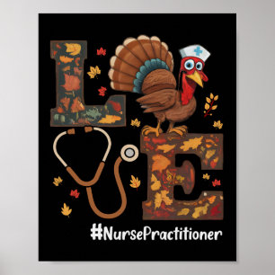 Poster Love Nurse Praticien Np Thanksgiving Turquie Fal
