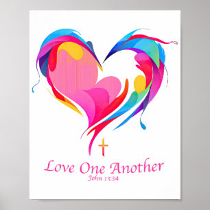 Poster Love One Another Bible Verse John 1334