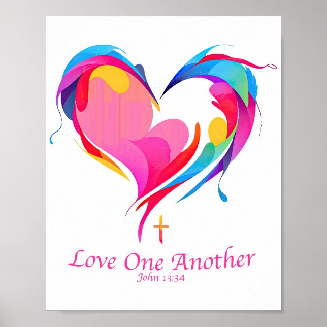 Poster Love One Another Bible Verse John 1334 (Devant)