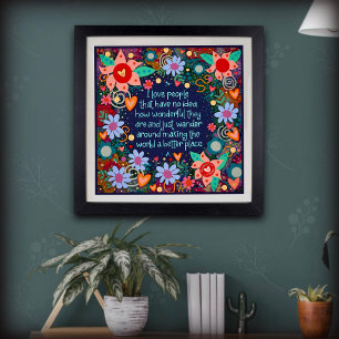 Poster Love People Cite Floral Plutôt Inspirant