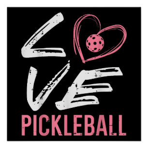 Poster Love Pickleball Coeur Pickle Ball Femmes Filles En