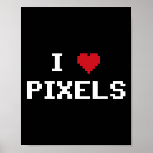 Poster Love Pixels C64 Ventilateurs Coeur Jeu Chemise Drô