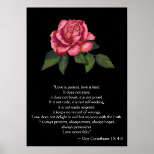 Poster LOVE POSTER/ CORINTHIANS 13 : Rose rose