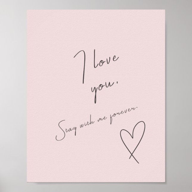 Poster Love quota Wedding Valentines Day Blush Pink (Devant)