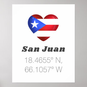 Poster Love San Juan Latitude Longitude