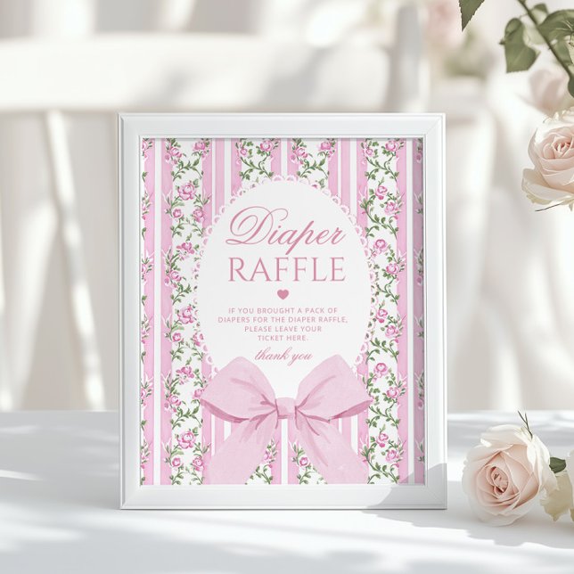 Poster Love Shack Baby Diaper raffle Coquette Bow (Créateur téléchargé)