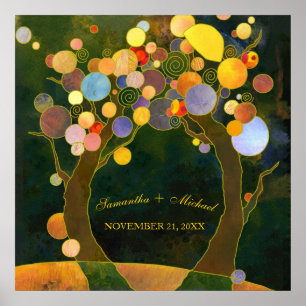 Poster Love Trees, Symbole de la cérémonie Mariage d'amou