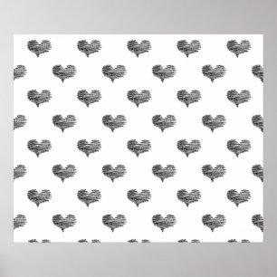 Poster Love Valentine's Day Black Heart Sketch