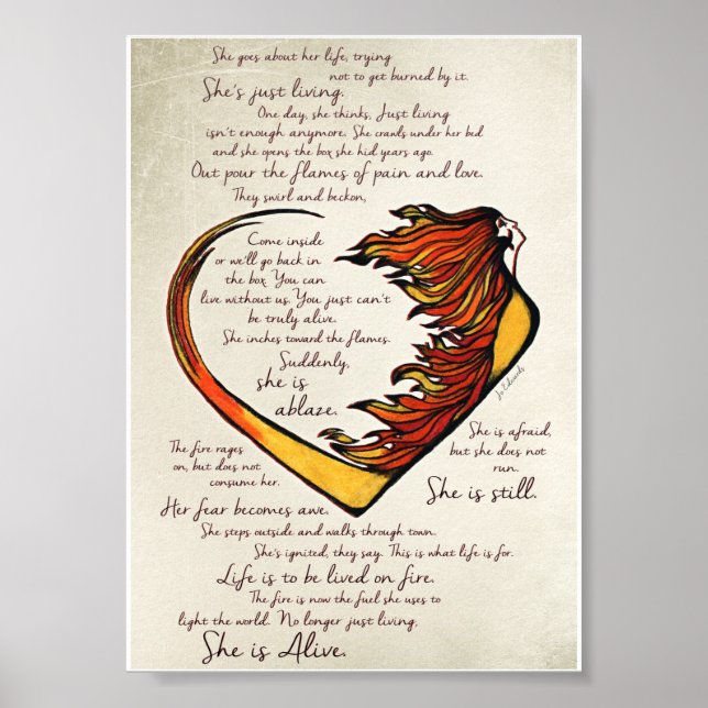Poster Love Warrior Poem 5"x7" Art Print (Devant)