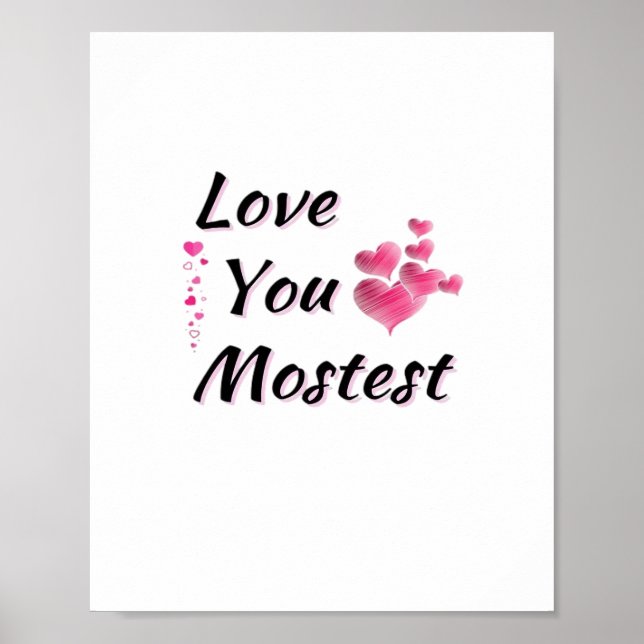 Poster Love You More Mostest Playful Retro Style  (Devant)