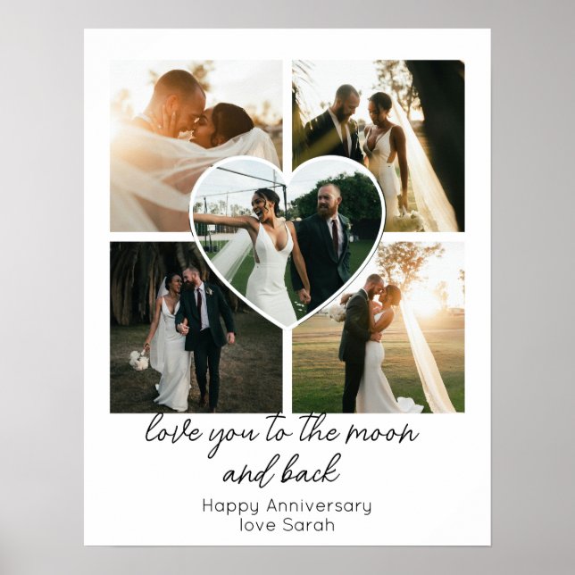 Poster Love You to the Moon and Back Anniversary Photo (Devant)