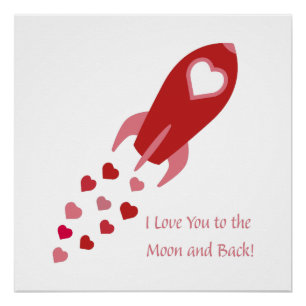 Poster Love You to the Moon and Back Rocket Ship